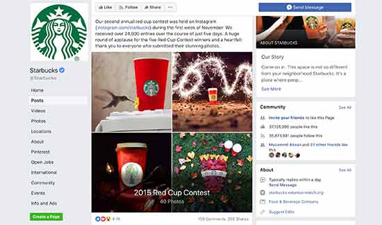 Concurso de Facebook de Starbucks Concurso de Facebook de Starbucks