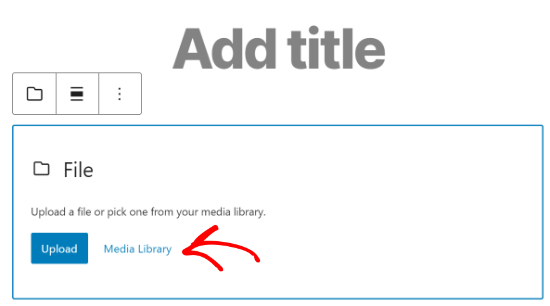 botón seleccionar biblioteca multimedia
