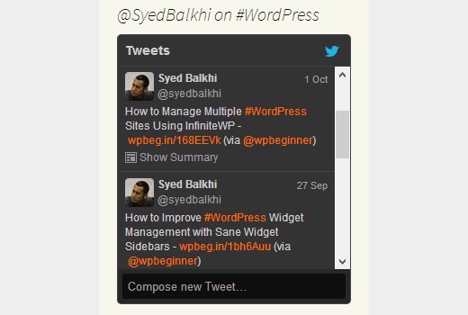 Mostrar tweets selectivos con palabras clave o hashtags Mostrar tweets selectivos con palabras clave o hashtags