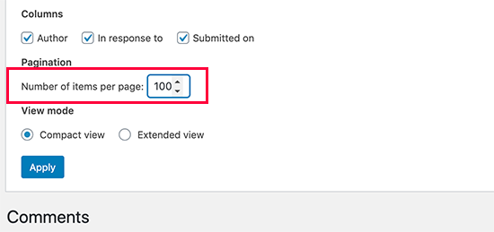 Cambiar la paginación de los comentarios para que quepan más en cada página Cambiar la paginación de los comentarios para que quepan más en cada página