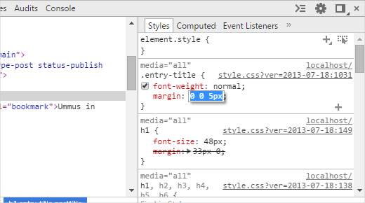 Editar CSS en la herramienta inspeccionar elemento Editar CSS en la herramienta inspeccionar elemento