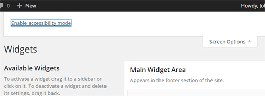 Activar el modo de accesibilidad para widgets en WordPress Activar el modo de accesibilidad para widgets en WordPress