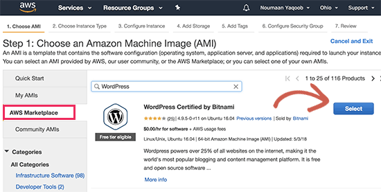 Instalar la imagen de la máquina de Amazon Instalar la imagen de la máquina de Amazon