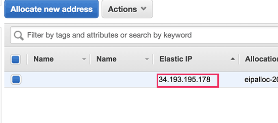 Copia tu IP elástica Copia tu IP elástica