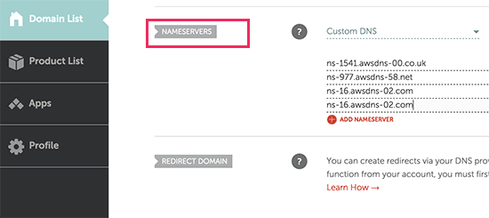 Agregar servidores de nombres DNS Agregar servidores de nombres DNS