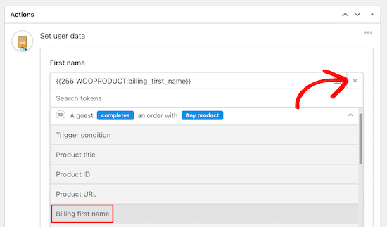 Establecer el nombre de WooCommerce de datos de usuario Establecer el nombre de WooCommerce de datos de usuario