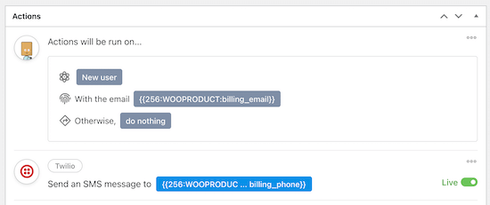 Configuración de acción y disparo completo de Twilio Configuración de acción y disparo completo de Twilio