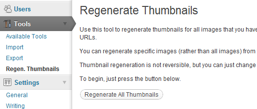 Regenerar la pantalla del complemento de miniaturas Regenerar la pantalla del complemento de miniaturas
