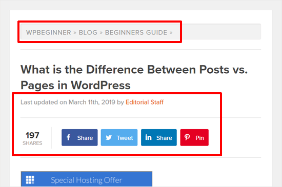 Ejemplo de publicación de WordPress WPBeginner Blog Ejemplo de publicación de WordPress WPBeginner Blog