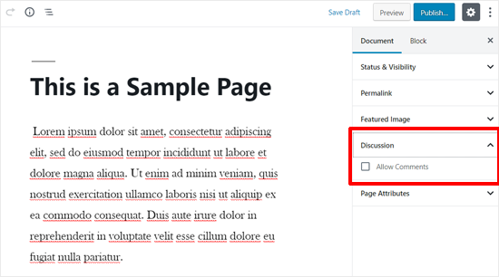 Opciones de comentarios en las páginas de WordPress Opciones de comentarios en las páginas de WordPress