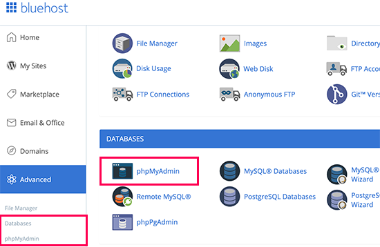 Inicie sesión en phpMyAdmin Inicie sesión en phpMyAdmin