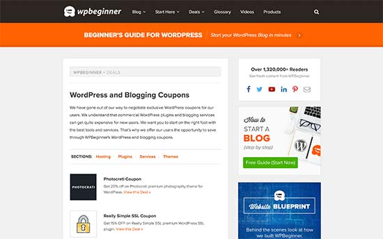 Ofertas de WPBeginner Ofertas de WPBeginner