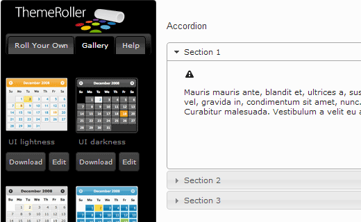 Temas de interfaz de usuario de jQuery Temas de interfaz de usuario de jQuery
