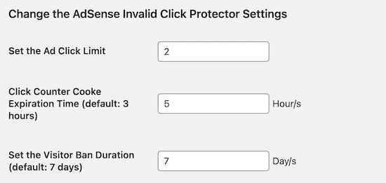 Configuración de cambio de protector de clics no válidos de AdSense Configuración de cambio del protector de clics no válidos de AdSense