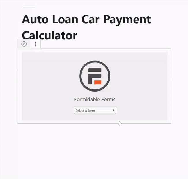Agregar calculadora de pago de automóvil en la página de WordPress
