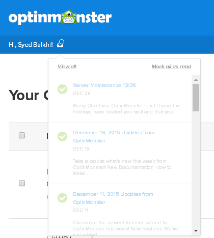 Centro de notificaciones de OptinMonster - WPBeginner Centro de notificaciones de OptinMonster