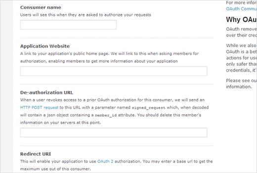 Creación de la aplicación Meetup.com mediante la creación de OAuth Consumer - WPBeginner Creación de la aplicación Meetup.com mediante la creación de OAuth Consumer
