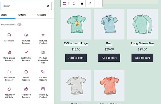 Bloques de WooCommerce en el editor de bloques - WPBeginner Bloques de WooCommerce en el editor de bloques