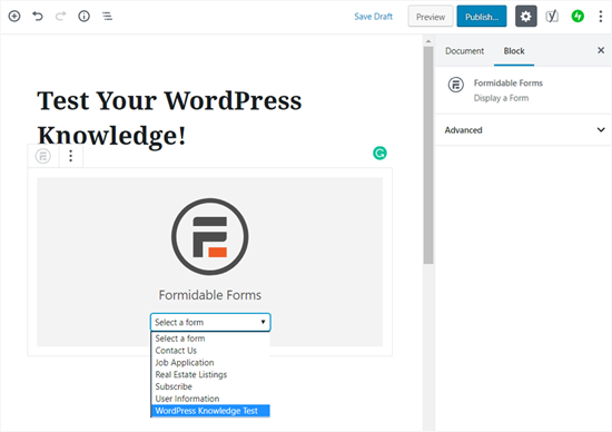 Elija su widget de formulario de prueba en WordPress Elija su widget de formulario de prueba en WordPress