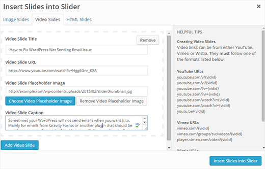 Agregar una diapositiva de video en Soliloquy Slider Agregar una diapositiva de video en Soliloquy Slider