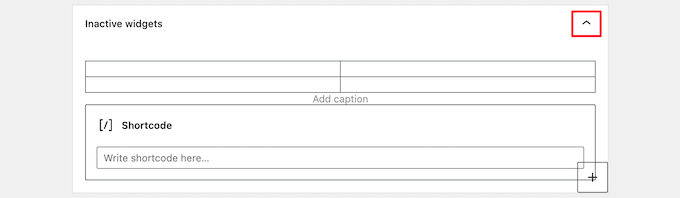 Expandir la sección de widgets inactivos Expandir la sección de widgets inactivos
