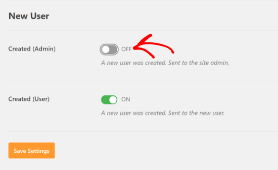 Deshabilitar las notificaciones de nuevos usuarios Deshabilitar las notificaciones de nuevos usuarios