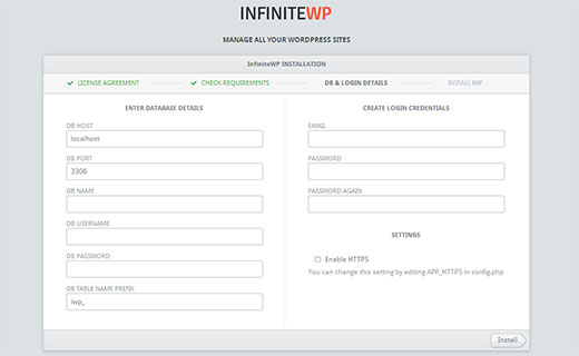 Ingrese su base de datos y detalles de inicio de sesión para continuar con la instalación Ingrese su base de datos y detalles de inicio de sesión para continuar con la instalación