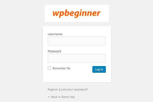 Página de inicio de sesión personalizada con el logotipo de WordPress reemplazado Página de inicio de sesión personalizada con el logotipo de WordPress reemplazado