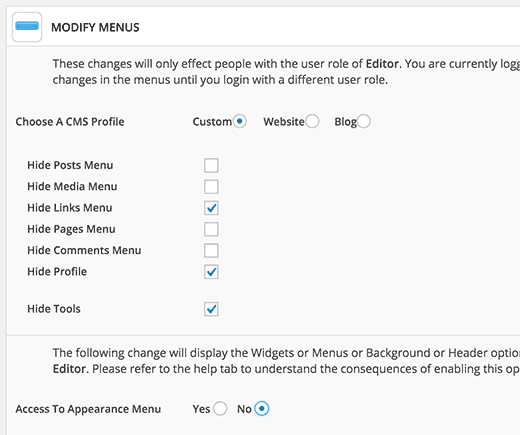 Modificación de los menús de administración de WordPress Modificación de los menús de administración de WordPress