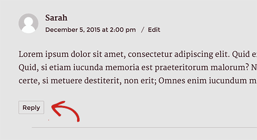 Botón de respuesta de comentario debajo de un comentario en una publicación de WordPress Botón de respuesta de comentario debajo de un comentario en una publicación de WordPress