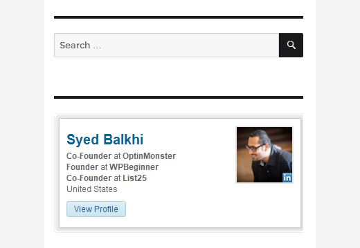 Perfil de LinkedIn de Syed Balkhi Perfil de LinkedIn de Syed Balkhi