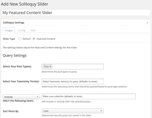 Agregar un nuevo control deslizante de contenido destacado en WordPress usando Soliloquy Agregar un nuevo control deslizante de contenido destacado en WordPress usando Soliloquy