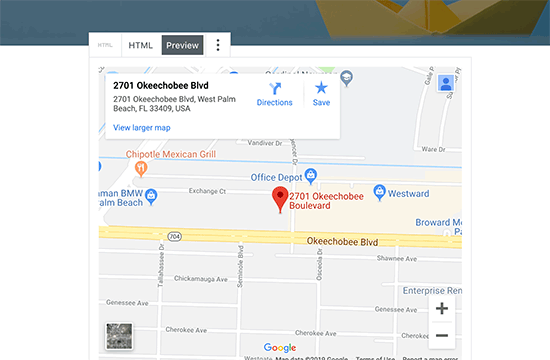 Ubicación de la tienda marcada en el mapa Ubicación de la tienda marcada en el mapa