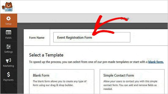 Nuevo formulario de registro de eventos Nuevo formulario de registro de eventos