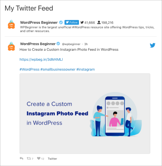 Feed de Twitter en la página Feed de Twitter en la página