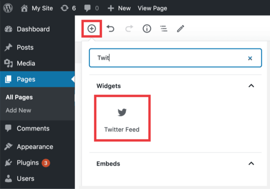 Agregar feed de Twitter a la página Agregar feed de Twitter a la página