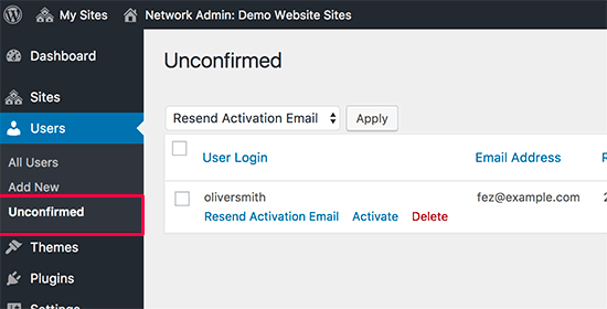 Usuarios pendientes no confirmados en un multisitio de WordPress Usuarios pendientes no confirmados en un multisitio de WordPress