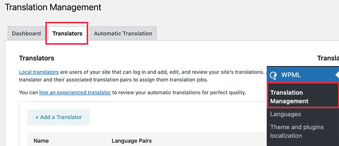 Agregar y administrar traductores en WordPress Agregar y administrar traductores en WordPress