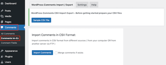 El complemento de importación y exportación de comentarios de WordPress El complemento de importación y exportación de comentarios de WordPress