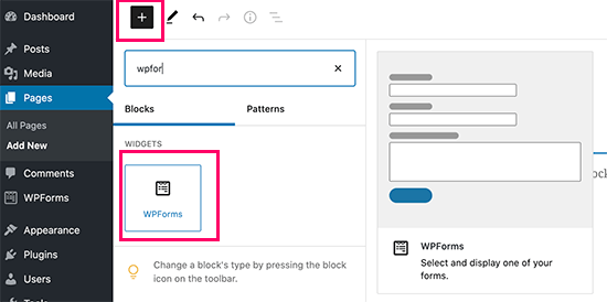 Bloque WPForms Bloque WPForms