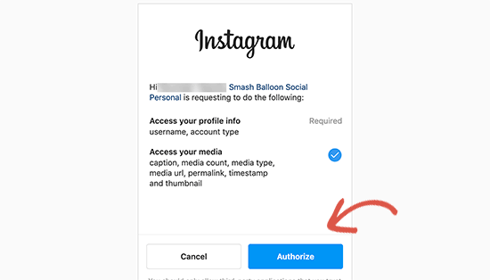 Autorizar cuenta de Instagram Autorizar cuenta de Instagram