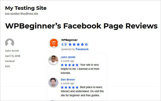 Mostrar reseñas de Facebook en páginas o publicaciones Mostrar reseñas de Facebook en páginas o publicaciones