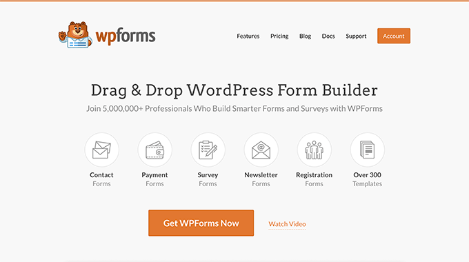 El sitio web de WPForms Revisión de formularios WP