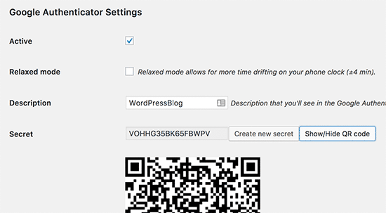 Configuración del complemento de WordPress de Google Authenticator Configuración del complemento de WordPress de Google Authenticator