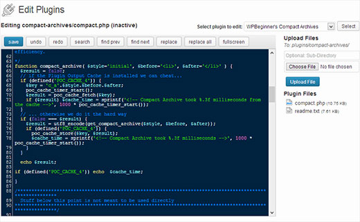 Editor de plugins avanzado en acción Editor de plugins avanzado en acción