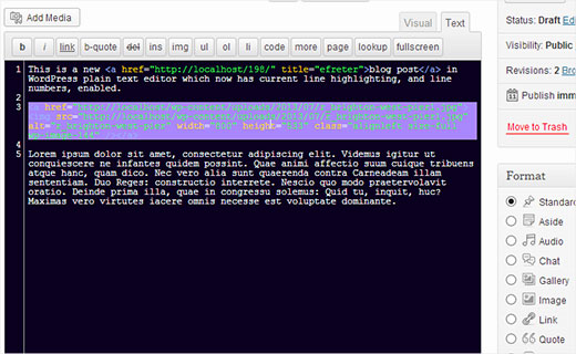 Editor de publicaciones de texto con números de línea y resaltado Editor de publicaciones de texto con números de línea y resaltado