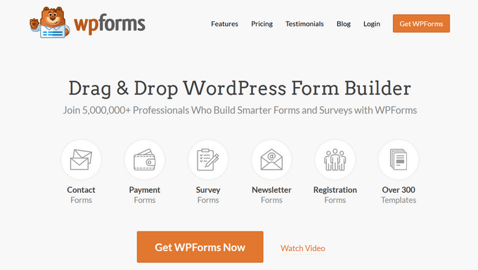 El sitio web de WPForms Complemento de formularios wp