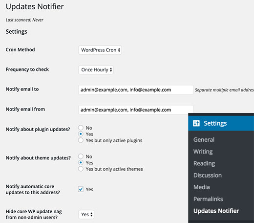 Actualiza la configuración del notificador Actualiza la configuración del notificador
