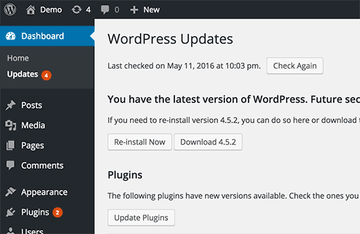 Actualizaciones de WordPress Actualizaciones de WordPress