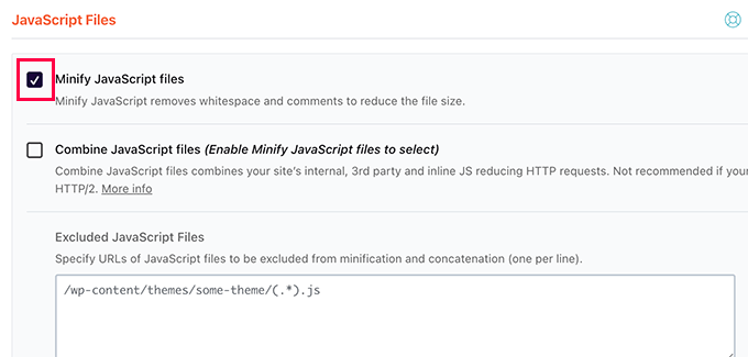 WP Rocket minimiza archivos JavaScript